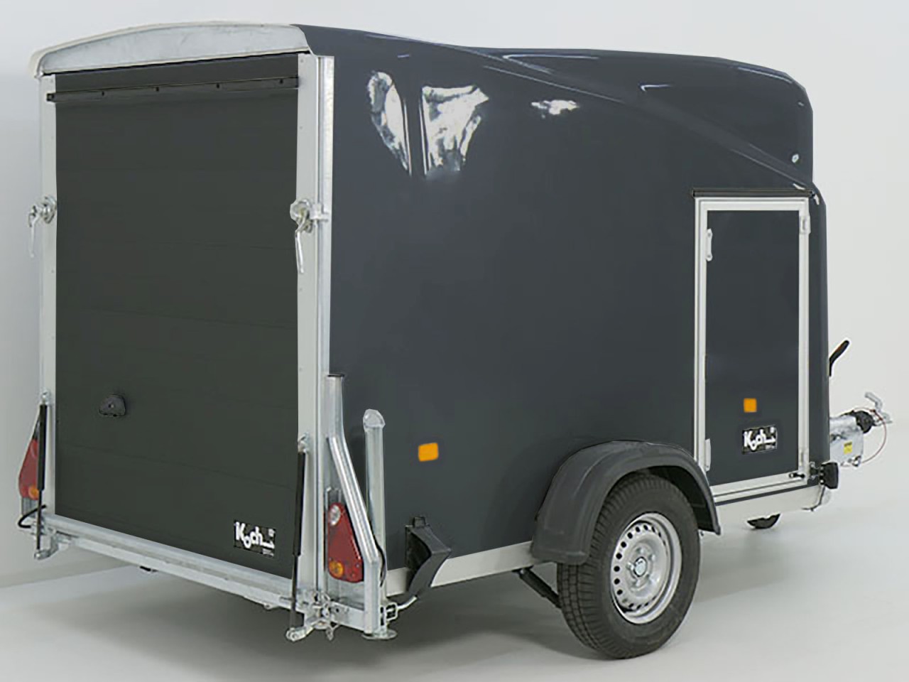 Debon Kofferanhänger Cargo 1300 Vollpoly 150x290cm H:160cm, Tür, grau-Neu – Bild 2