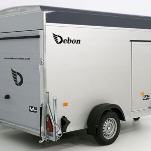 Debon Kofferanhänger C300 148x295cm H:190cm 1,3t Alu, Polybug, Tür, grau-Neu
