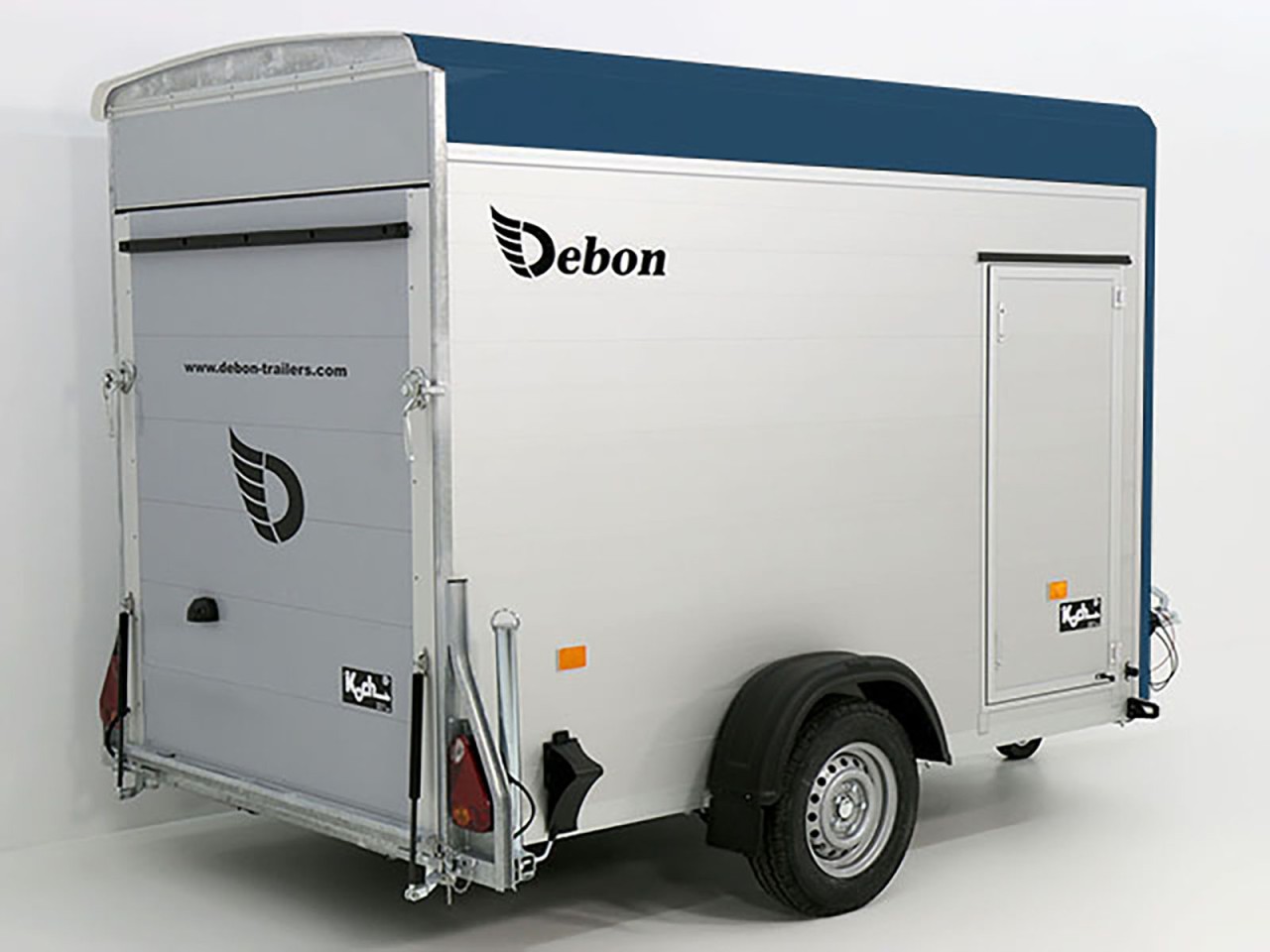 Debon Kofferanhänger C300 148x295cm H:190cm 1,3t, Alu, Polybug, Tür, blau-Neu – Bild 9