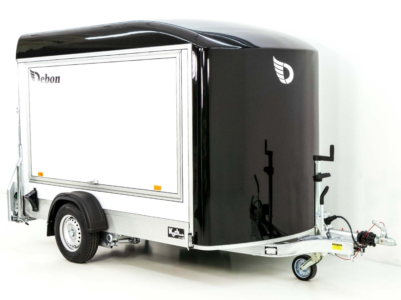 Debon Kofferanhänger C300 Sandwich 148x295cm H:190cm 1,3t, Alu, Polybug, Tür, Klappe, schwarz-Neu – Bild 3