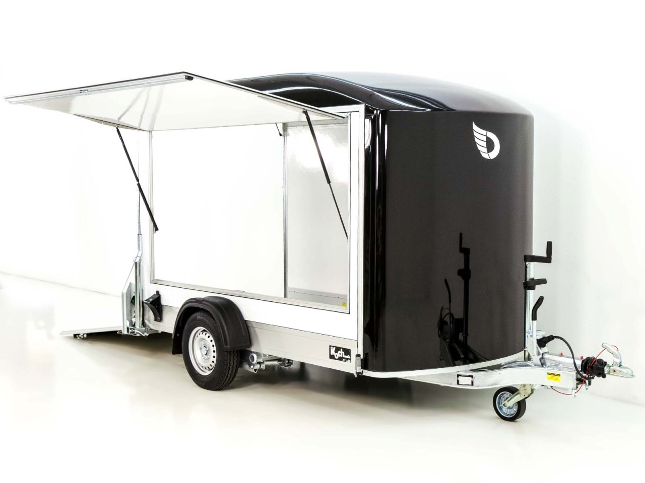 Debon Kofferanhänger C300 Sandwich 148x295cm H:190cm 1,3t, Alu, Polybug, Tür, Klappe, schwarz-Neu – Bild 7