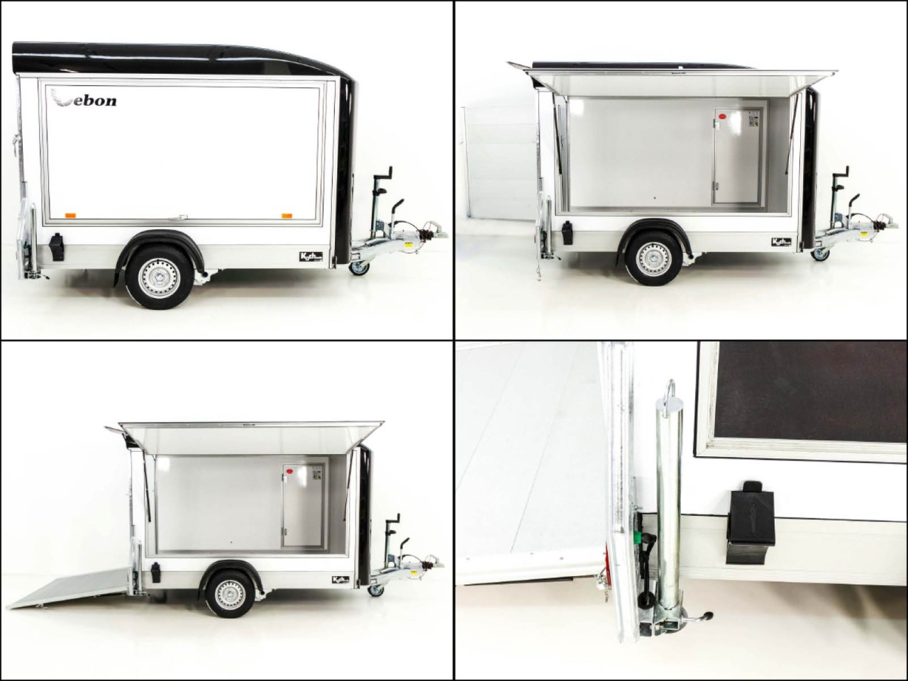 Debon Kofferanhänger C300 Sandwich 148x295cm H:190cm 1,3t, Alu, Polybug, Tür, Klappe, schwarz-Neu – Bild 8