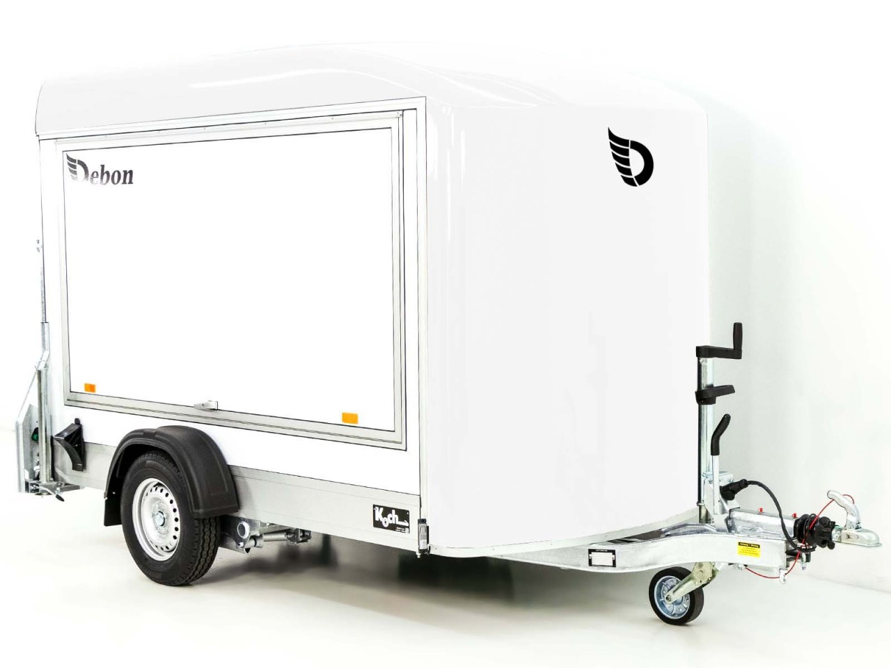 Debon Kofferanhänger C300 Sandwich 148x295cm H:190cm 1,3t, Alu, Polybug, Tür, Klappe, weiß-Neu – Bild 3