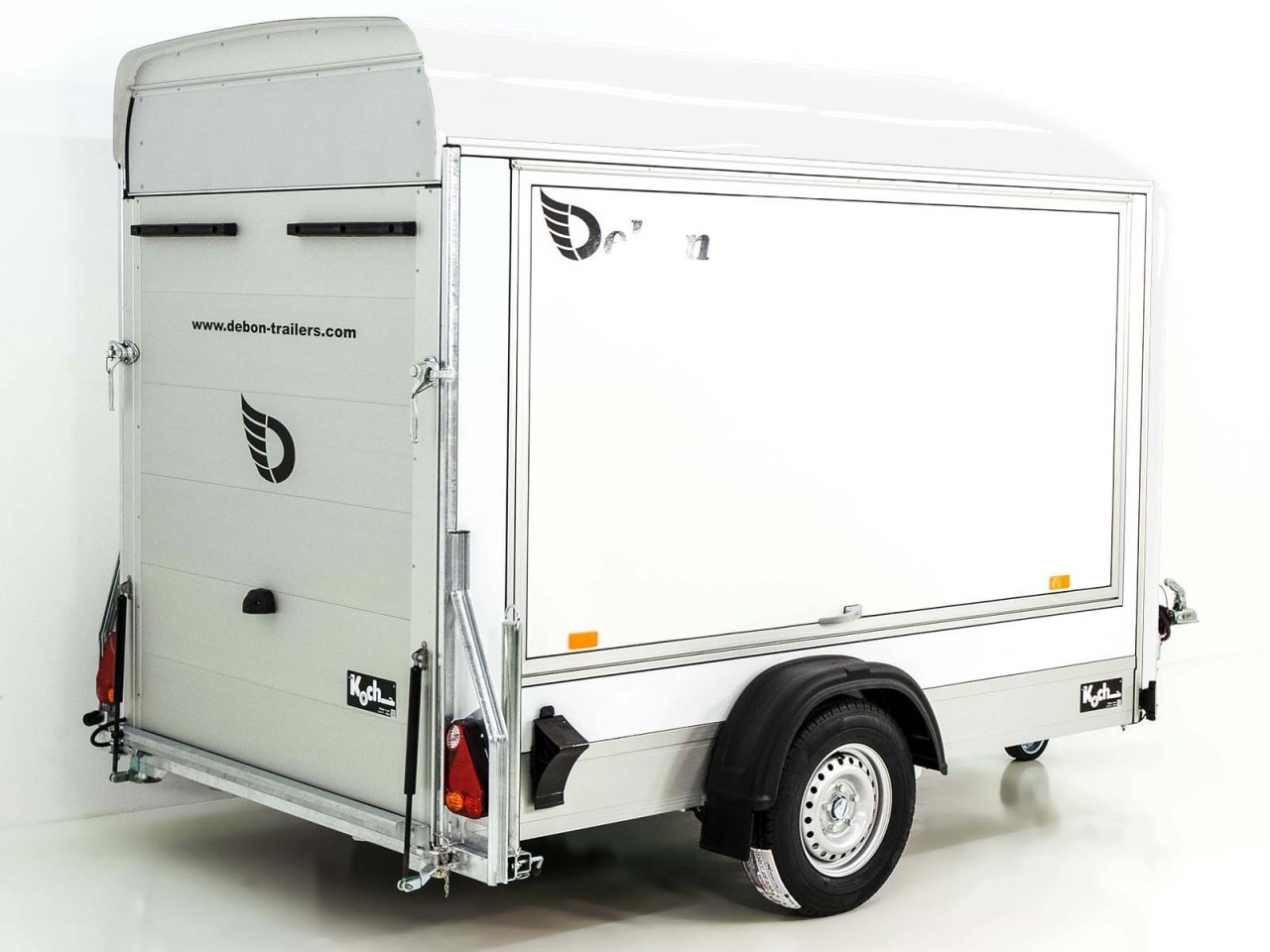 Debon Kofferanhänger C300 Sandwich 148x295cm H:190cm 1,3t, Alu, Polybug, Tür, Klappe, weiß-Neu – Bild 5