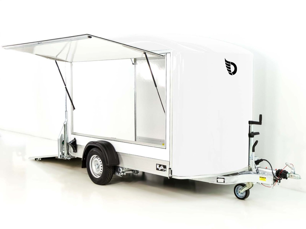 Debon Kofferanhänger C300 Sandwich 148x295cm H:190cm 1,3t, Alu, Polybug, Tür, Klappe, weiß-Neu – Bild 7