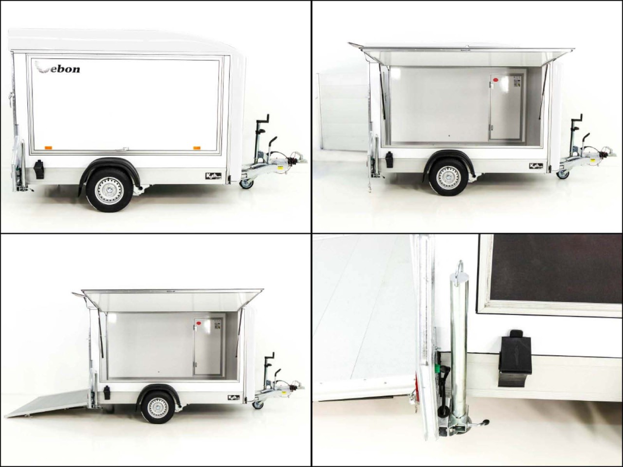 Debon Kofferanhänger C300 Sandwich 148x295cm H:190cm 1,3t, Alu, Polybug, Tür, Klappe, weiß-Neu – Bild 8