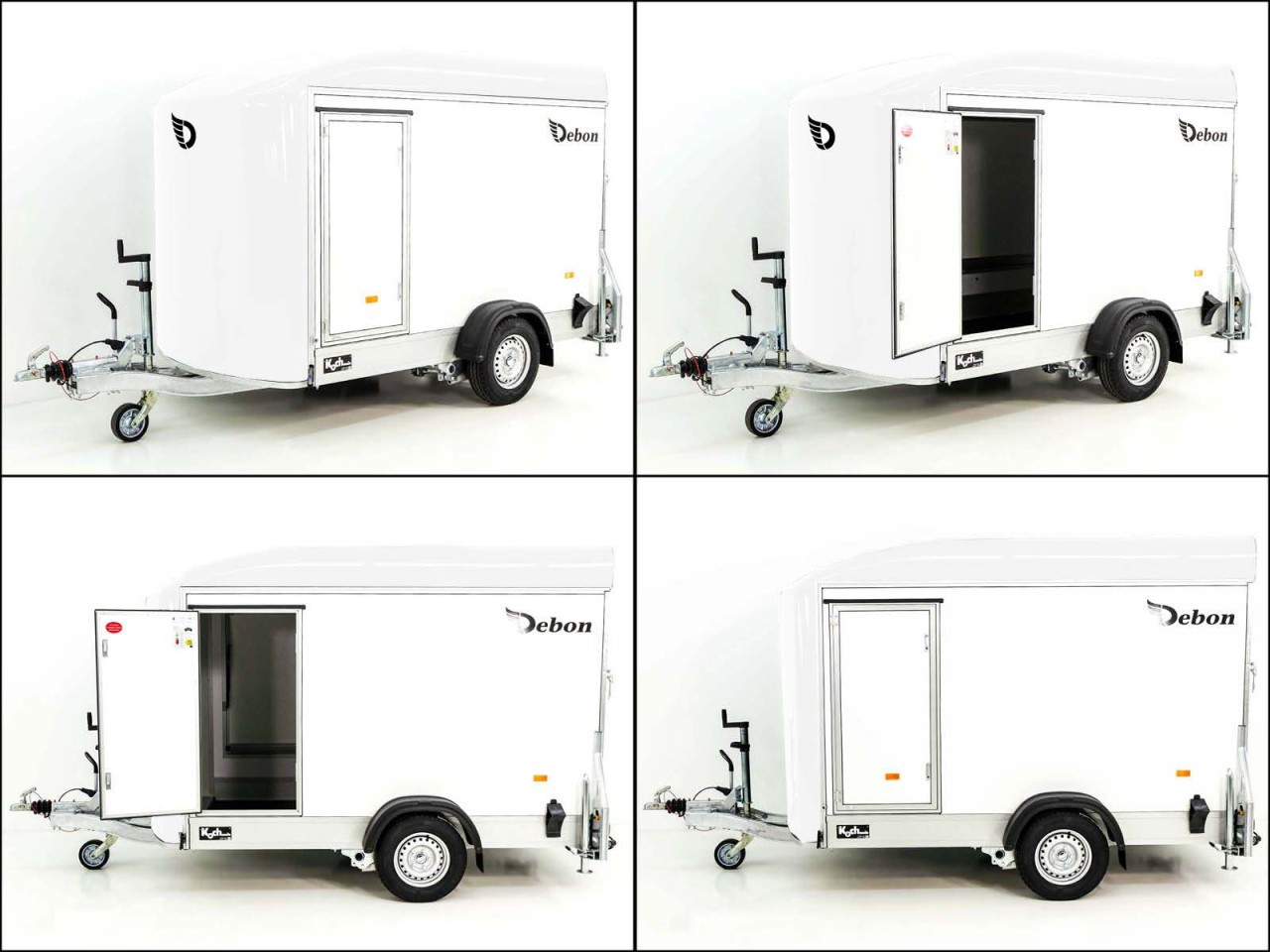 Debon Kofferanhänger C300 Sandwich 148x295cm H:190cm 1,3t, Alu, Polybug, Tür, Klappe, weiß-Neu – Bild 9