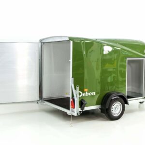 Debon Kofferanhänger Cargo 1300 Vollpoly 150x290cm H:160cm, Tür, olivgrün-Neu
