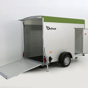 Debon Kofferanhänger C300 148x295cm H:190cm 1,3t Alu, Polybug, Tür, olivgrün-Neu