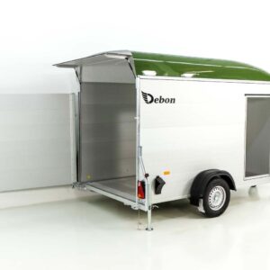 Debon Kofferanhänger C400 164x315cm H:200cm 1,3t, Alu, Polybug, Tür, olivgrün-Neu