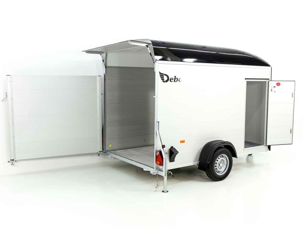 Debon Kofferanhänger C400 164x315cm H:200cm 1,3t, Alu, Polybug, Tür, schwarz-Neu