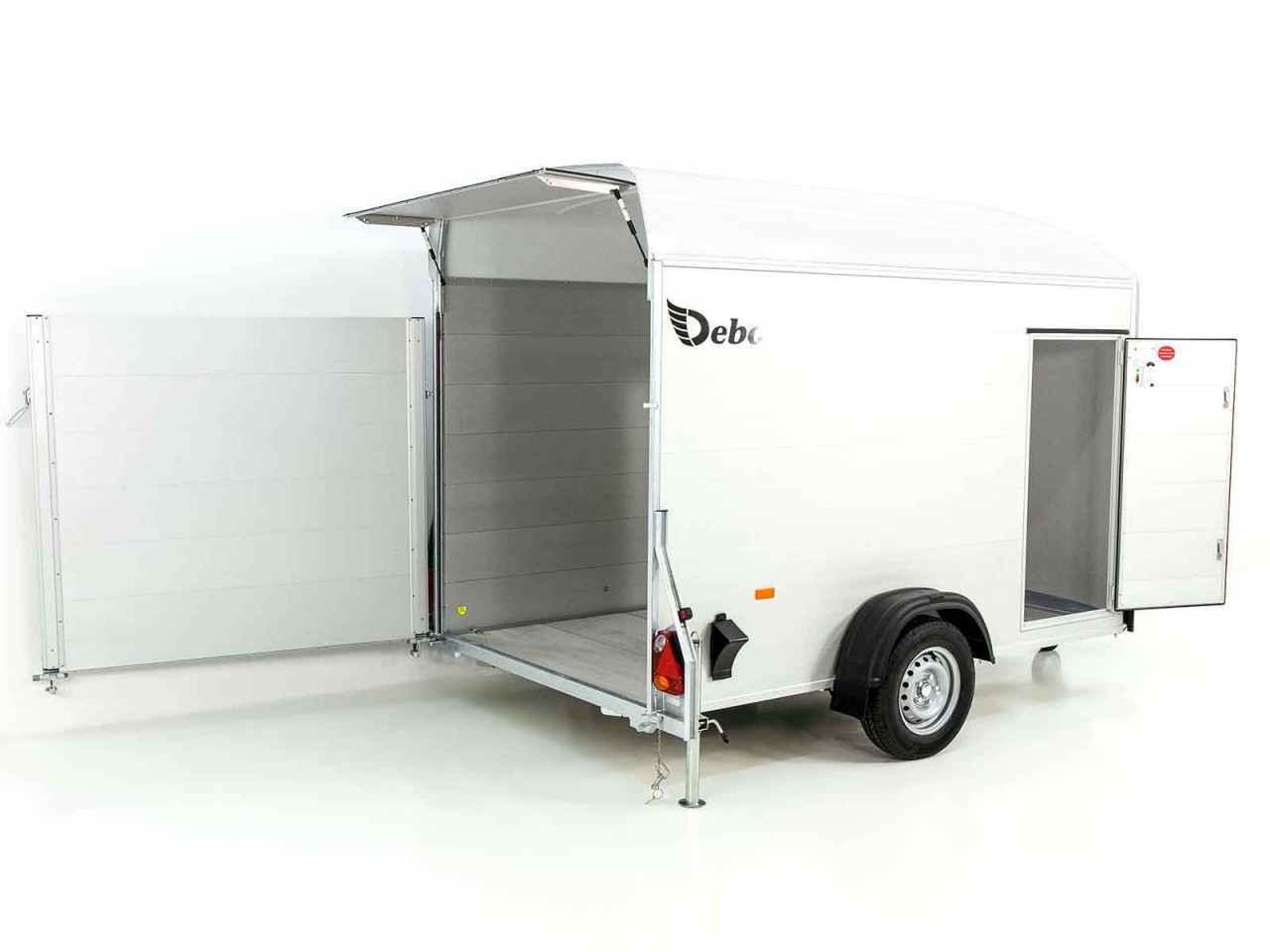 Debon Kofferanhänger C400 164x315cm H:200cm 1,3t, Alu, Polybug, Tür, weiß-Neu