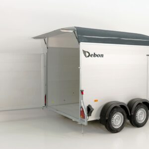 Debon Kofferanhänger C500 164x300cm H:200cm 2,0t, Alu, Polybug, Tür, grau-Neu