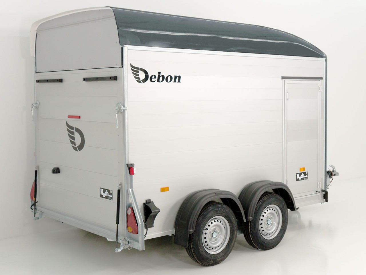 Debon Kofferanhänger C500 164x300cm H:200cm 2,0t, Alu, Polybug, Tür, grau-Neu – Bild 3