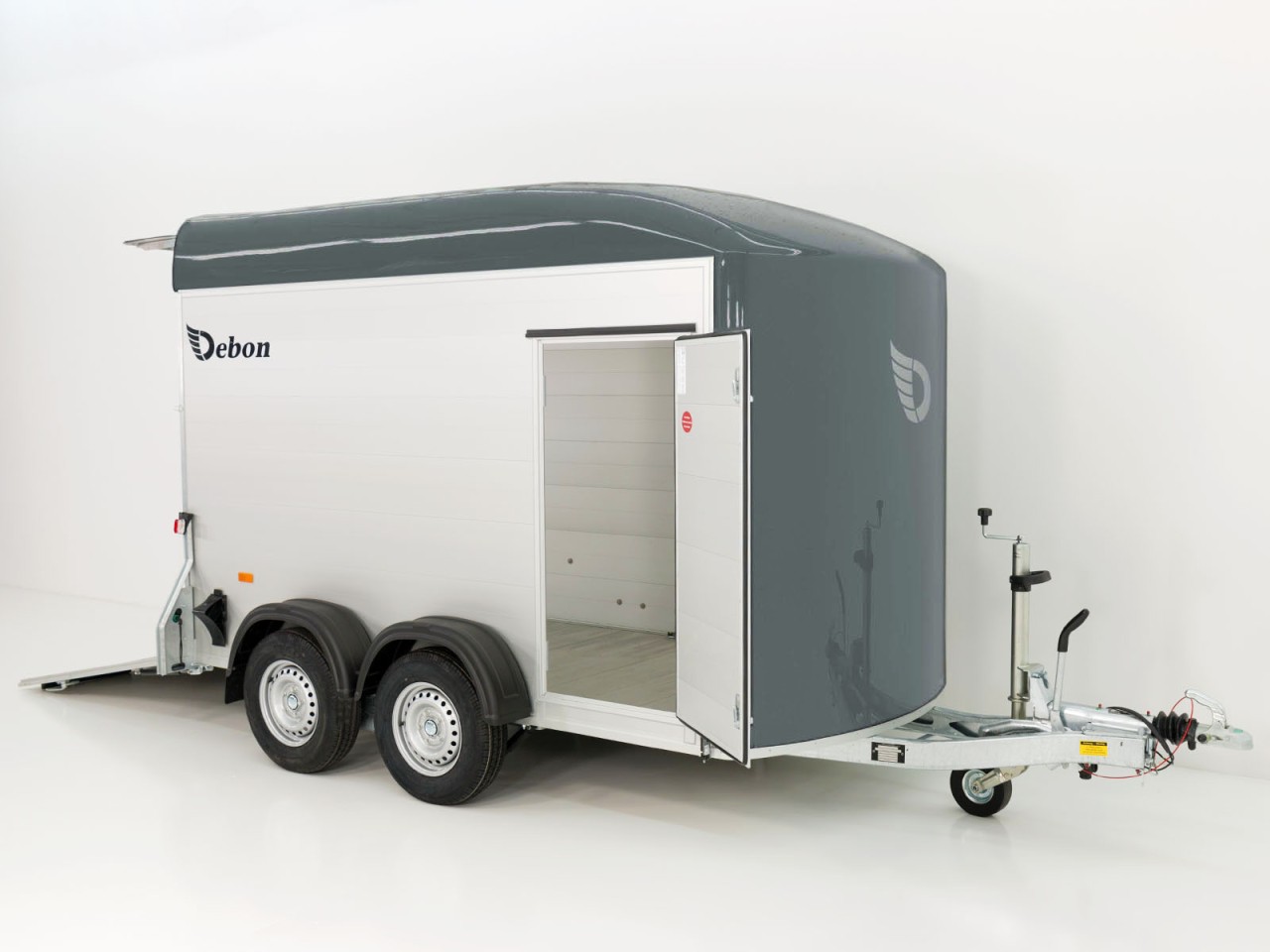 Debon Kofferanhänger C500 164x300cm H:200cm 2,0t, Alu, Polybug, Tür, grau-Neu – Bild 4