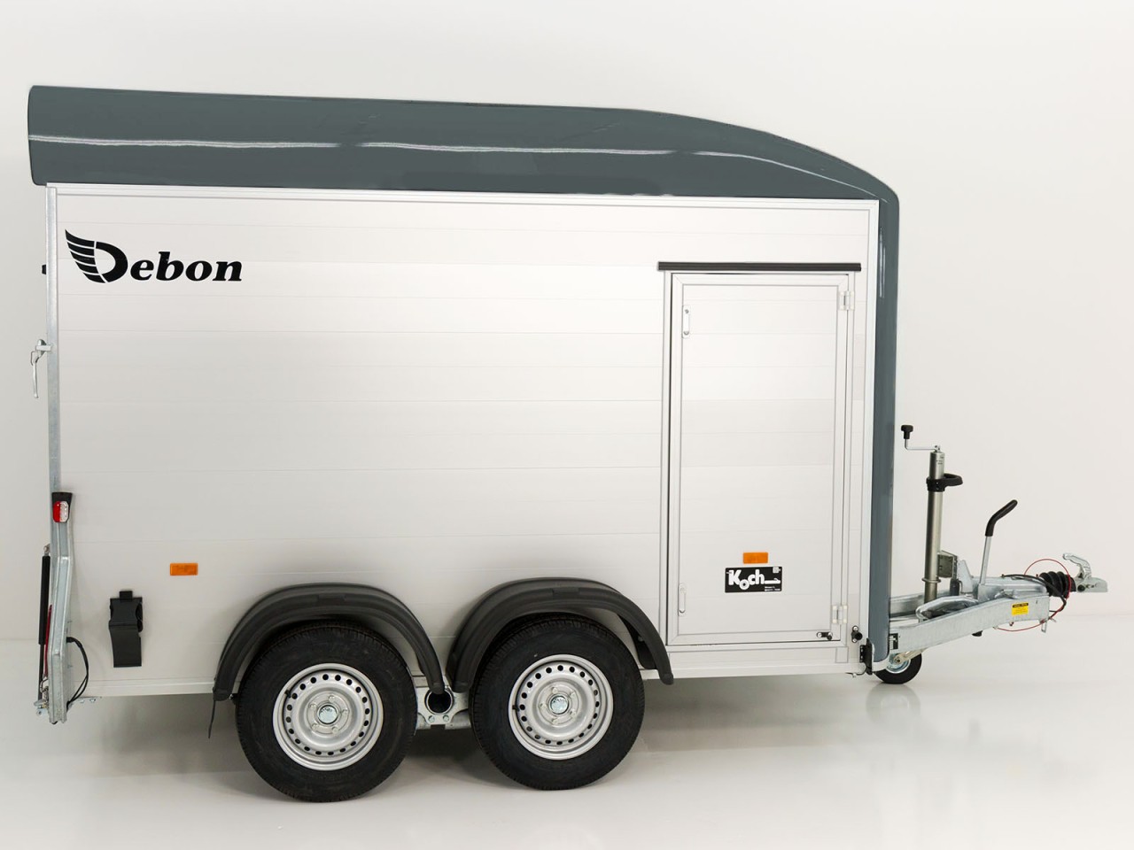 Debon Kofferanhänger C500 164x300cm H:200cm 2,0t, Alu, Polybug, Tür, grau-Neu – Bild 6