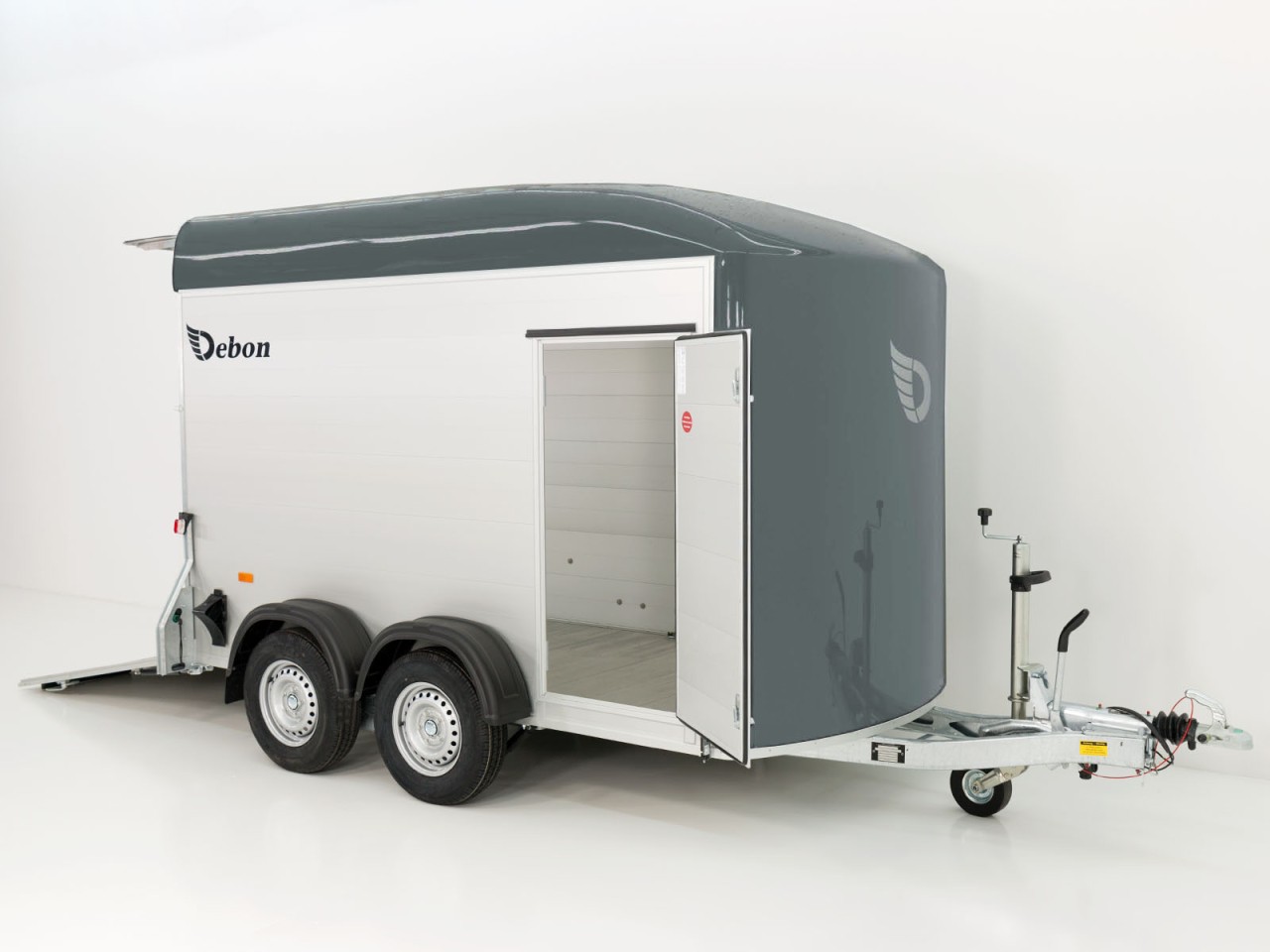 Debon Kofferanhänger C500 164x300cm H:200cm 2,6t, Alu, Polybug, Tür, grau-Neu – Bild 4