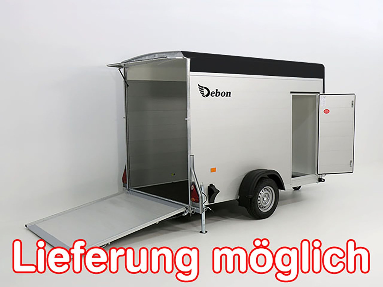 Debon Kofferanhänger C300 148x295cm H:190cm 1,3t, Alu, Polybug, Tür-Neu – Bild 5