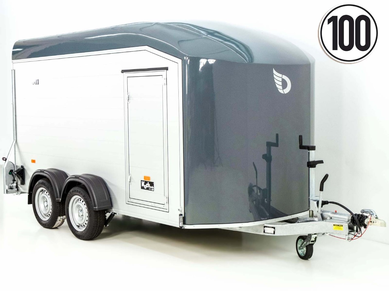 Debon Kofferanhänger Roadster C700 179×378 Höhe:201cm 2,6t, Alu, Polybug, Tür, grau-Neu – Bild 2