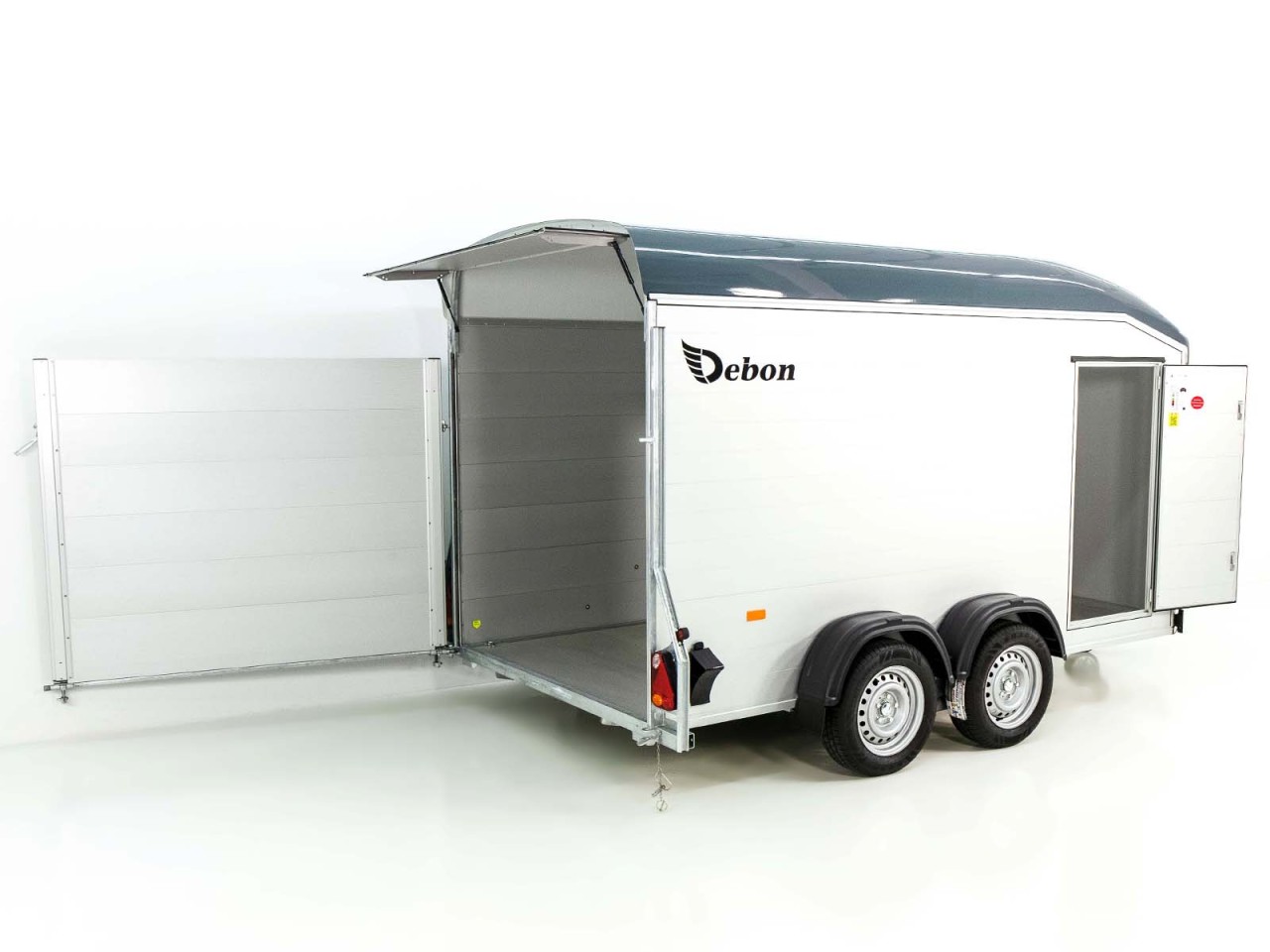 Debon Kofferanhänger Roadster C700 179×378 Höhe:201cm 2,6t, Alu, Polybug, Tür, grau-Neu – Bild 9