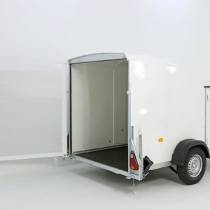 Debon Kofferanhänger Cargo 1300 Vollpoly 150x290cm H:160cm, Tür, weiß-Neu