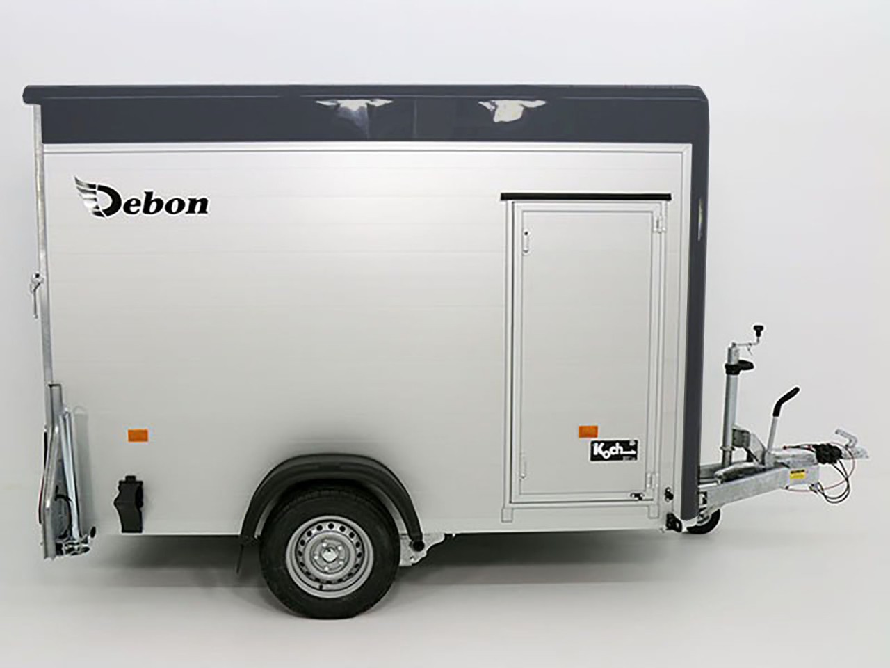 Debon Kofferanhänger C300 148x295cm H:190cm 1,3t Alu, Polybug, Tür, grau-Neu – Bild 7